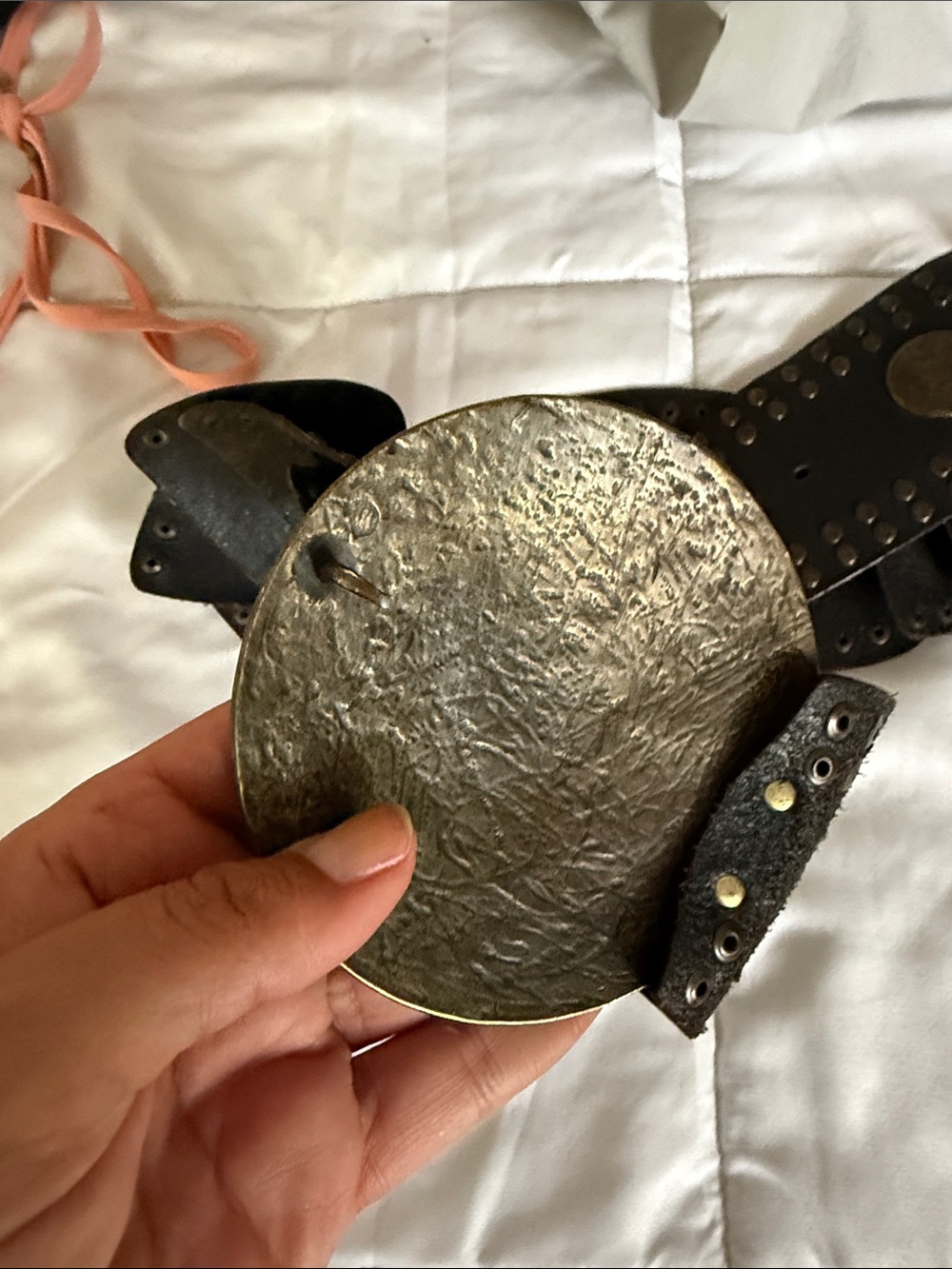 VINTAGE GLADIATOR Leather Waist Belt 34-35 INCH WAIST - Picture 4 of 6